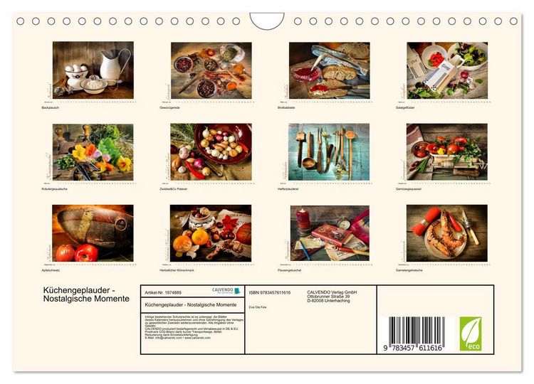 Produktbild: K&uuml;chengeplauder - Nostalgische Momente (Wandkalender 2026 DIN A4 quer), CALVENDO Monatskalender