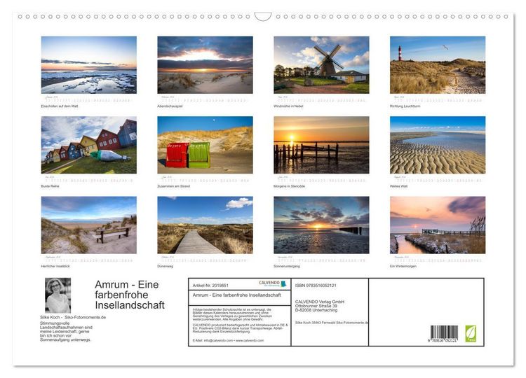 Produktbild: Amrum - Eine farbenfrohe Insellandschaft (Wandkalender 2026 DIN A2 quer), CALVENDO Monatskalender