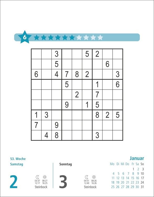 Produktbild: Stefan Heine Sudoku mittel bis schwierig Tagesabrei&szlig;kalender 2027