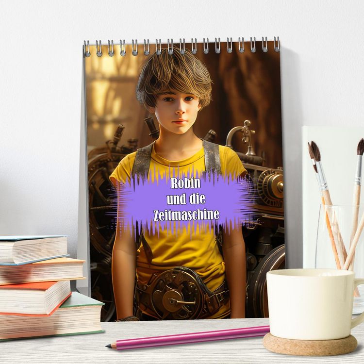 Produktbild: Robin und die Zeitmaschine (Tischkalender 2026 DIN A5 hoch), CALVENDO Monatskalender