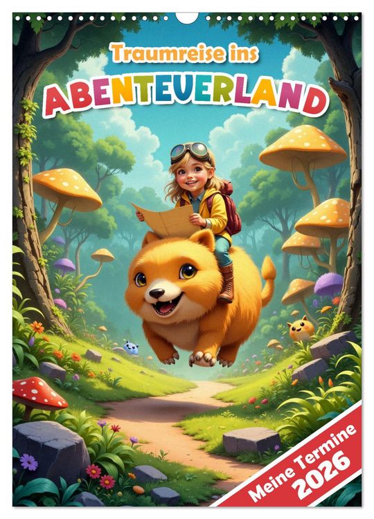 Produktbild: Traumreise ins Abenteuerland - Planer f&uuml;r Kinder (Wandkalender 2026 DIN A3 hoch), CALVENDO Monatskalender