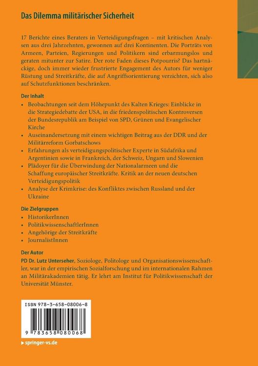 Produktbild: Das Dilemma milit&auml;rischer Sicherheit