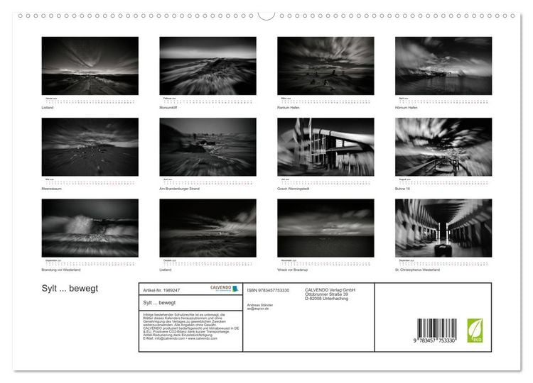 Produktbild: Sylt ... bewegt (hochwertiger Premium Wandkalender 2026 DIN A2 quer), Kunstdruck in Hochglanz