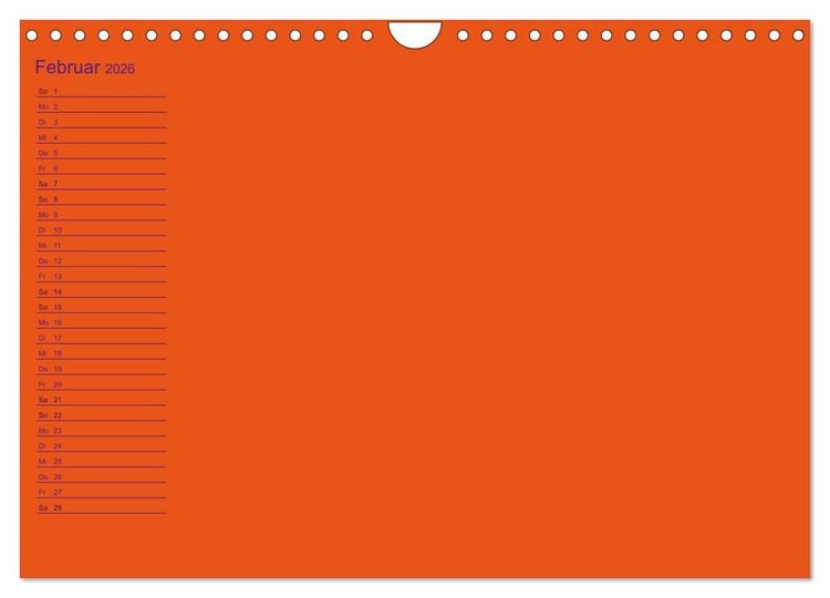 Produktbild: Bastel-Geburtstagskalender orange / Geburtstagskalender (Wandkalender 2026 DIN A4 quer), CALVENDO Monatskalender