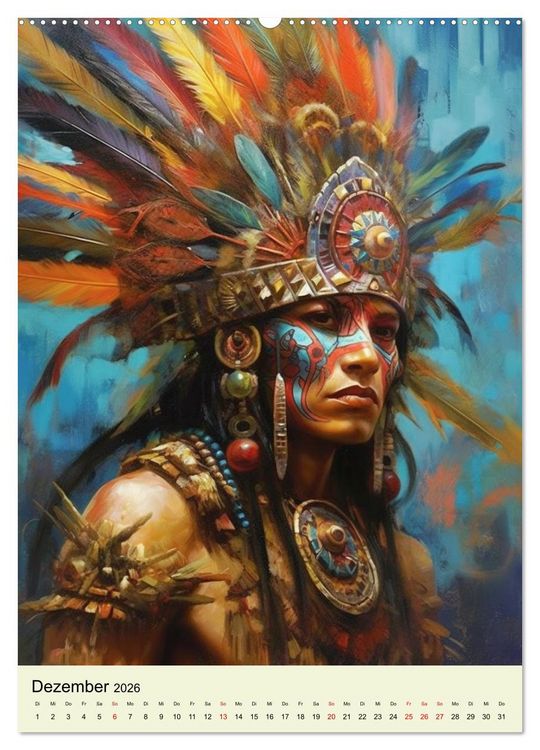 Produktbild: Fantasy-Azteken. Mesoamerikanische Krieger einer Hochkultur (hochwertiger Premium Wandkalender 2026 DIN A2 hoch), Kunstdruck in Hochglanz