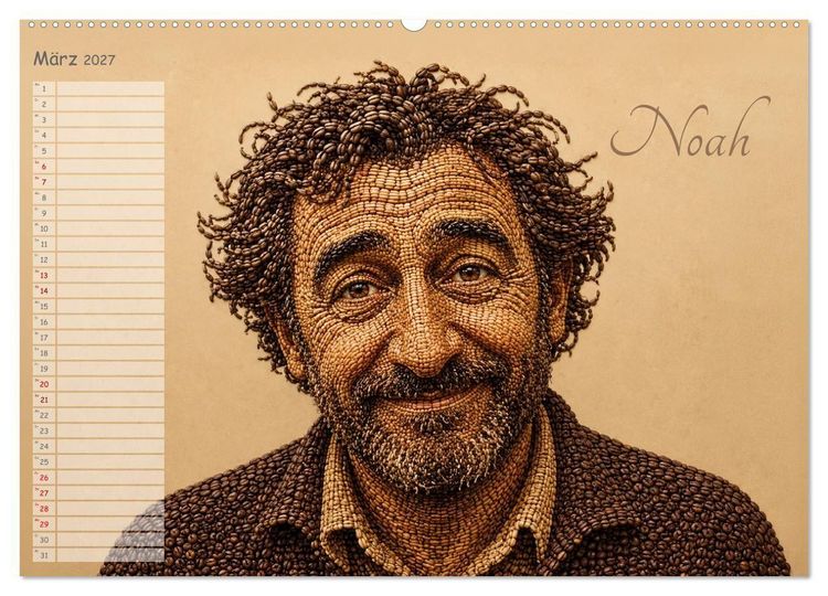 Produktbild: Kaffeetypen - Charakterk&ouml;pfe aus Bohnen (hochwertiger Premium Wandkalender 2027 DIN A2 quer), Kunstdruck in Hochglanz