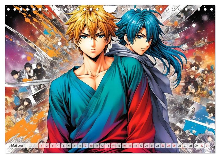 Produktbild: Manga Action Heroes (Wandkalender 2026 DIN A4 quer), CALVENDO Monatskalender