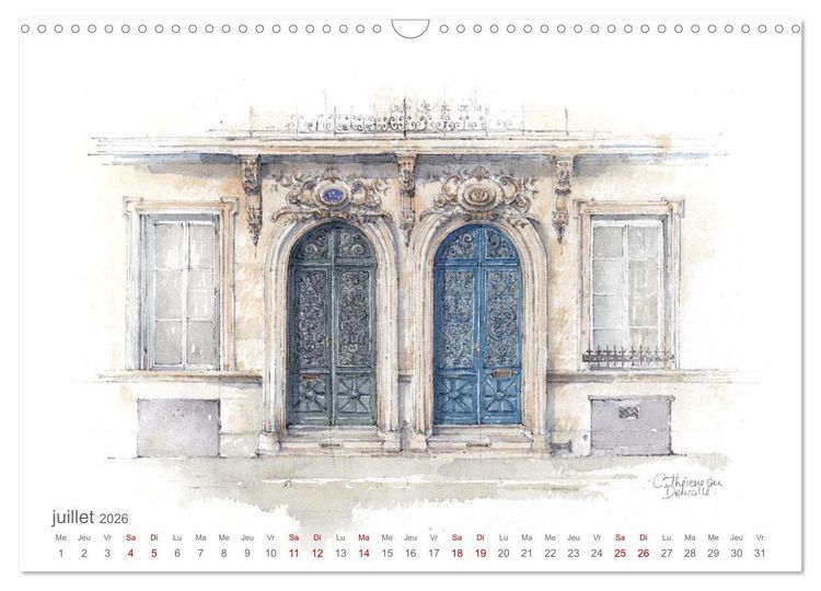 Produktbild: BORDEAUX, promenade dessin&eacute;e (Calendrier mural 2026 DIN A3 vertical), CALVENDO calendrier mensuel