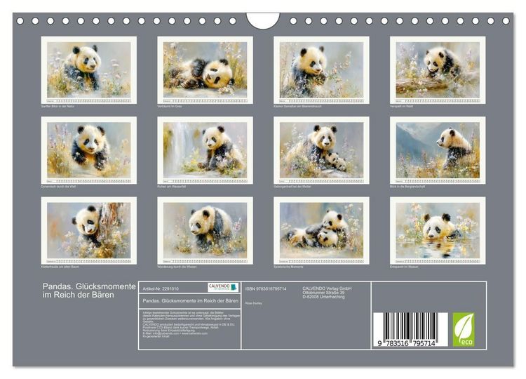 Produktbild: Pandas. Gl&uuml;cksmomente im Reich der B&auml;ren (Wandkalender 2027 DIN A4 quer), CALVENDO Monatskalender