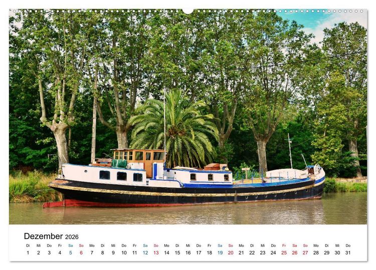 Produktbild: Unterwegs am Canal du Midi (Wandkalender 2026 DIN A2 quer), CALVENDO Monatskalender