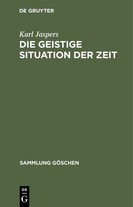 Produktbild: Die geistige Situation der Zeit