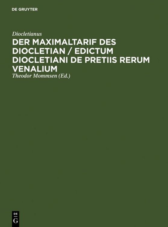 Produktbild: Der Maximaltarif des Diocletian / Edictum Diocletiani de pretiis rerum venalium