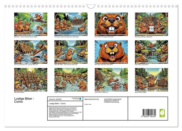 Produktbild: Lustige Biber - Comic (Wandkalender 2027 DIN A3 quer), CALVENDO Monatskalender