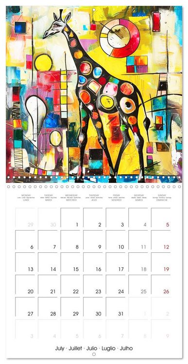 Produktbild: Symphonie animale color&eacute;e (Calendrier mural carr&eacute; 2026 30x30 cm) Calendrier double avec une page pour vos prises de notes