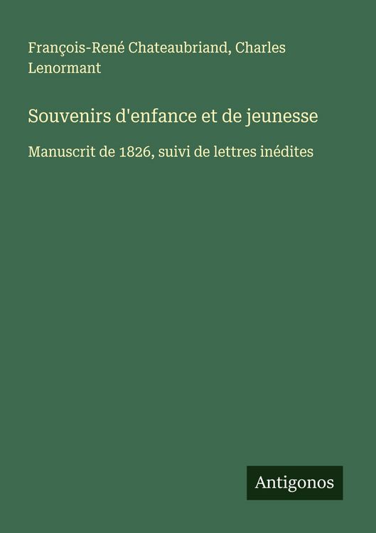 Produktbild: Souvenirs d'enfance et de jeunesse