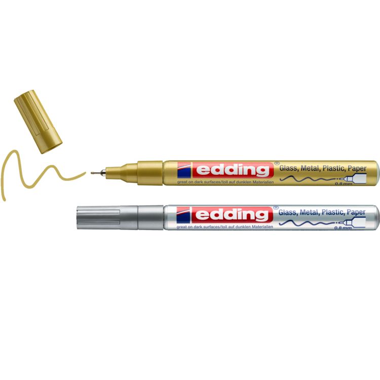 Produktbild: edding Glanzlackmarker 780 gold silber 0,8mm 2 St&uuml;ck