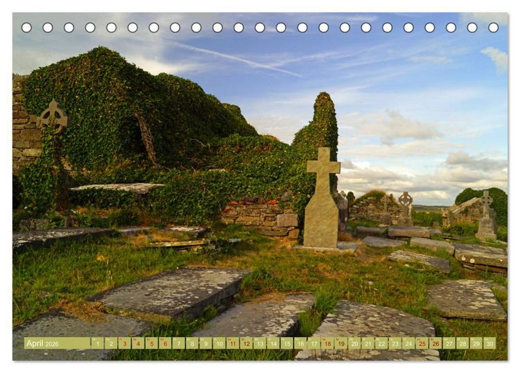 Produktbild: Ehrf&uuml;rchtige Stille - Friedh&ouml;fe in Irland (Tischkalender 2026 DIN A5 quer), CALVENDO Monatskalender