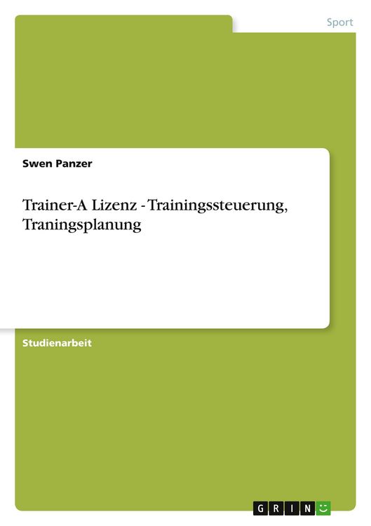 Produktbild: Trainer-A Lizenz - Trainingssteuerung, Traningsplanung