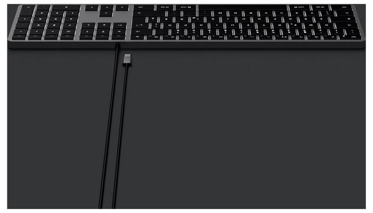 Produktbild: Satechi Slim W3 Kabelgebunden Tastatur Deutsch, QWERTZ Anthrazit Multimediatasten, mit numerischer Tastatur, Beleuchtet