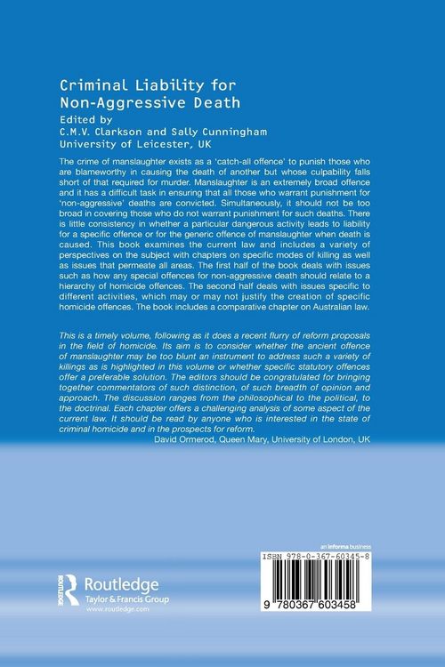 Produktbild: Criminal Liability for Non-Aggressive Death