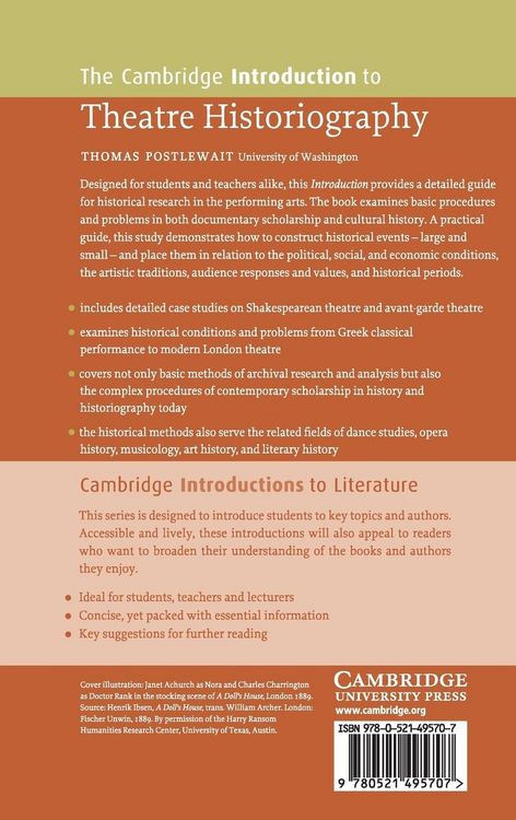 Produktbild: The Cambridge Introduction to Theatre Historiography