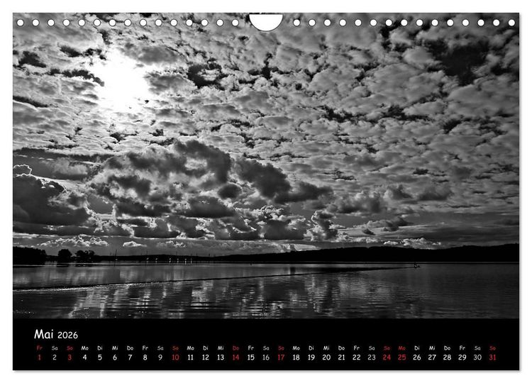 Produktbild: R&uuml;gen in schwarz-wei&szlig; (Wandkalender 2026 DIN A4 quer), CALVENDO Monatskalender