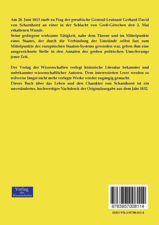 Produktbild: &Uuml;ber das Leben und den Charakter von Scharnhorst