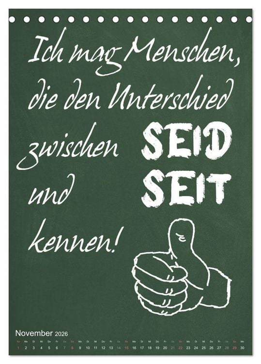 Produktbild: Coole Lehrerspr&uuml;che (Tischkalender 2026 DIN A5 hoch), CALVENDO Monatskalender