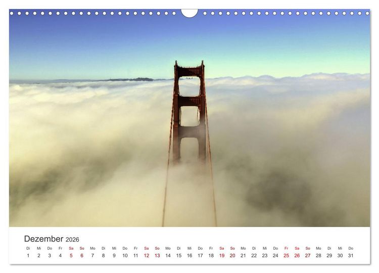 Produktbild: Golden Gate Bridge - Das ber&uuml;hmte Wahrzeichen von San Francisco. (Wandkalender 2026 DIN A3 quer), CALVENDO Monatskalender