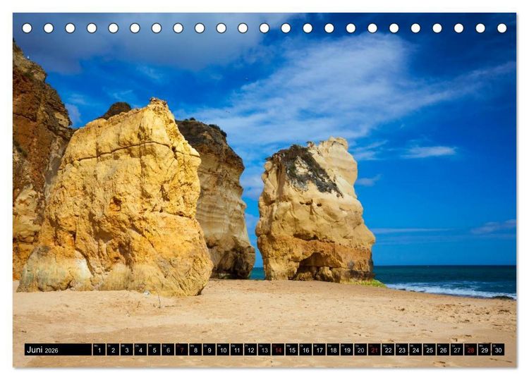 Produktbild: Str&auml;nde, Felsen und Meer - ALGARVE 2026 (Tischkalender 2026 DIN A5 quer), CALVENDO Monatskalender
