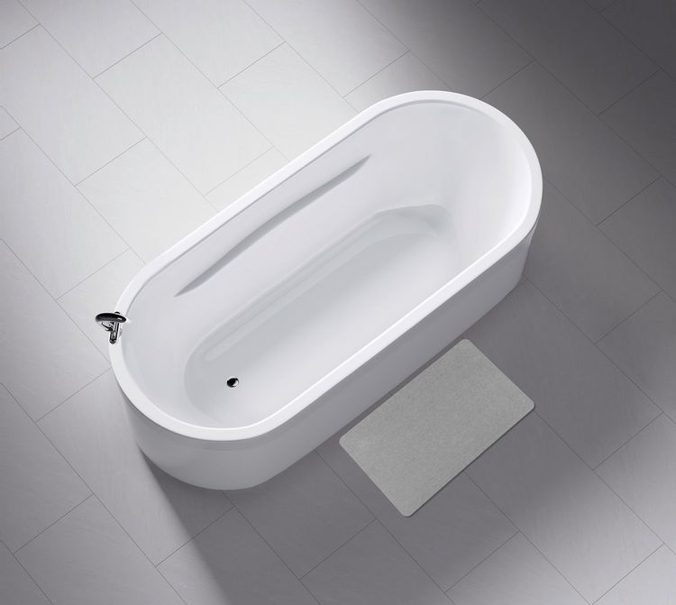 Produktbild: Schnelltrocknende Badematte Grau, aus 100 % Polyester