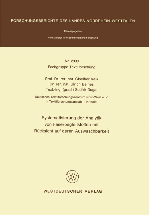 Produktbild: Systematisierung der Analytik von Faserbegleitstoffen mit R&uuml;cksicht auf deren Auswaschbarkeit