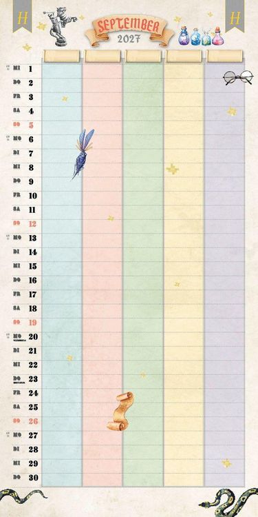 Produktbild: Der gro&szlig;e inoffizielle Familienplaner f&uuml;r Potterheads Kalender 2027