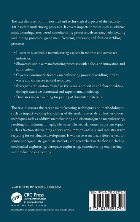 Produktbild: Sustainable Smart Manufacturing Processes in Industry 4.0