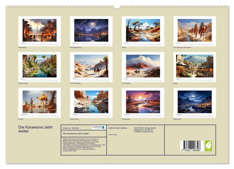 Produktbild: Die Karawane zieht weiter (hochwertiger Premium Wandkalender 2026 DIN A2 quer), Kunstdruck in Hochglanz