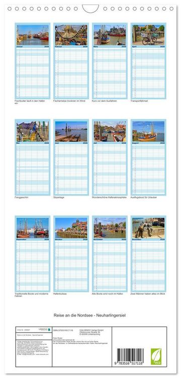Produktbild: Familienplaner 2026 - Reise an die Nordsee - Neuharlingersiel mit 5 Spalten (Wandkalender, 21 x 45 cm) CALVENDO
