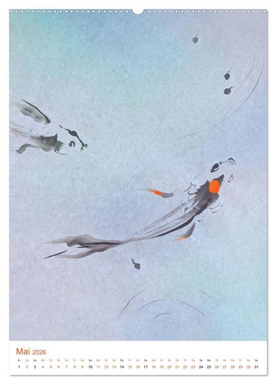 Produktbild: Jahreszeiten in Stil japanischer Malerei - Kunst (Wandkalender 2026 DIN A2 hoch), CALVENDO Monatskalender