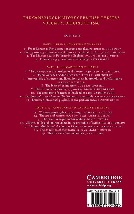 Produktbild: The Cambridge History of British Theatre