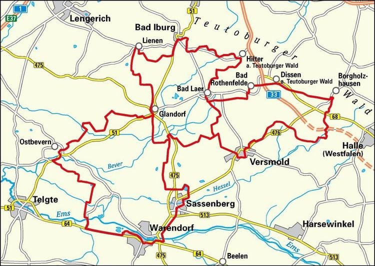Produktbild: BVA Radwanderkarte Grenzg&auml;ngerroute Teuto-Ems 1:50.000