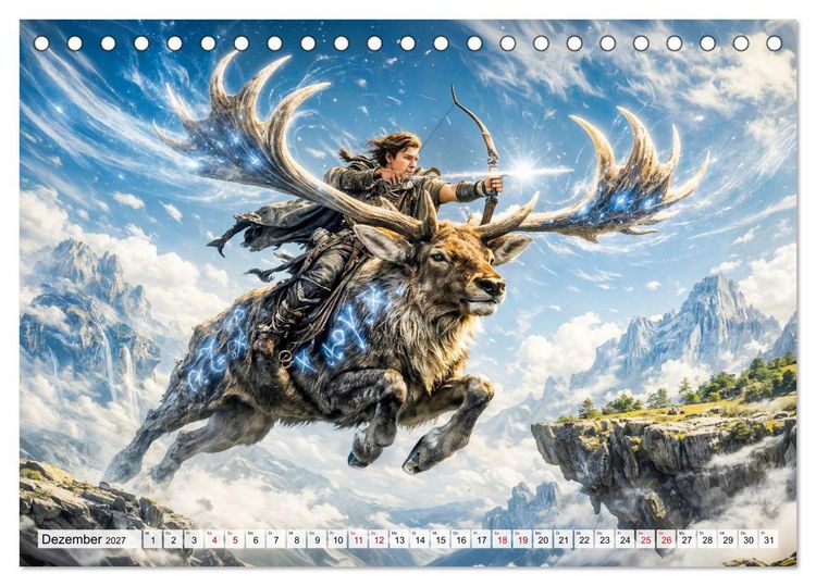 Produktbild: Sternzeichen - Die M&auml;chte des Tierkreises (Tischkalender 2027 DIN A5 quer), CALVENDO Monatskalender