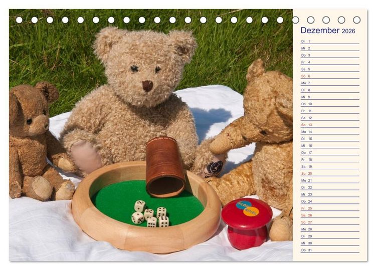 Produktbild: Geliebte B&auml;ren - Teddys (Tischkalender 2026 DIN A5 quer), CALVENDO Monatskalender