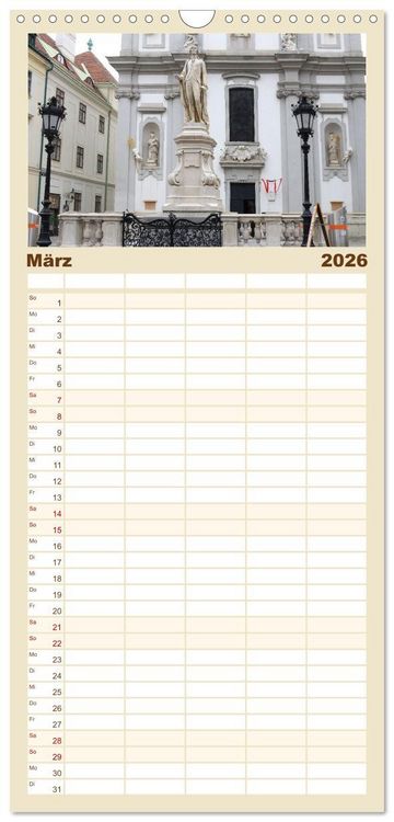 Produktbild: Familienplaner 2026 - Bezauberndes Wien mit 5 Spalten (Wandkalender, 21 x 45 cm) CALVENDO