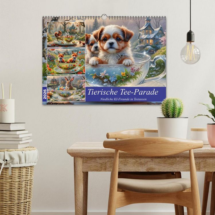 Produktbild: Tierische Tee-Parade (Wandkalender 2026 DIN A3 quer), CALVENDO Monatskalender