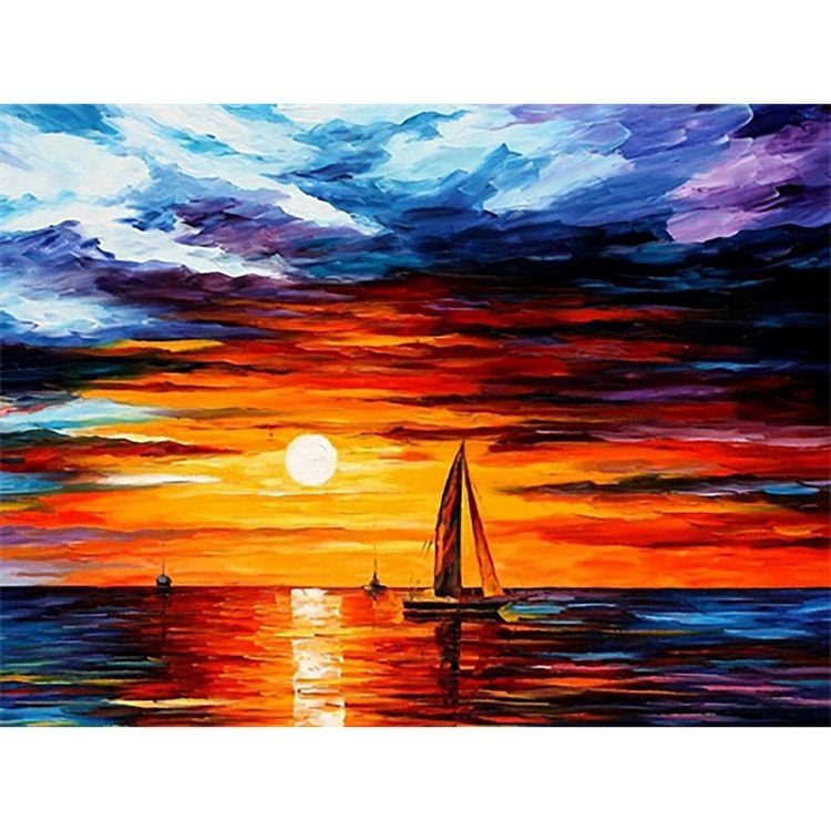 Produktbild: PRACHT Diamond Painting Sonnenuntergang 40x30cm
