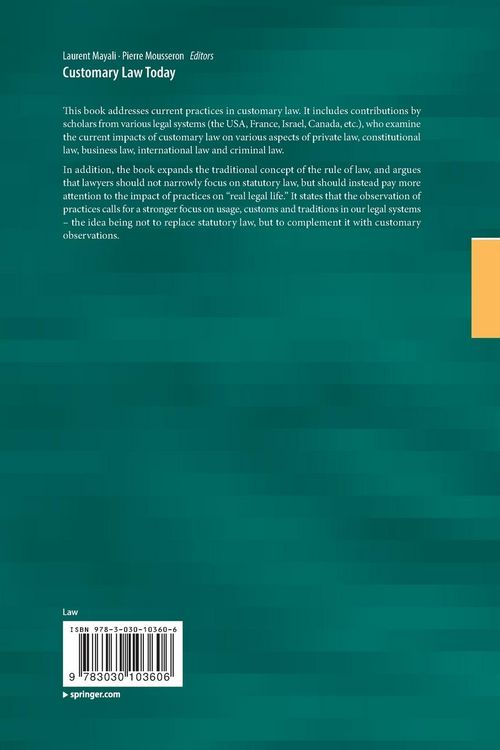 Produktbild: Customary Law Today