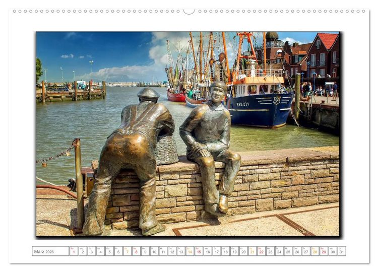 Produktbild: Ostfriesland - die bezaubernden alten H&auml;fen (hochwertiger Premium Wandkalender 2026 DIN A2 quer), Kunstdruck in Hochglanz
