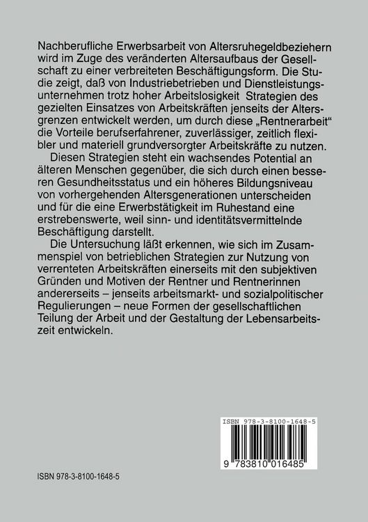 Produktbild: Arbeit im Ruhestand