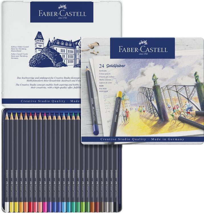 Produktbild: Faber-Castell Farbstifte Goldfaber, 24er Set Metalletui