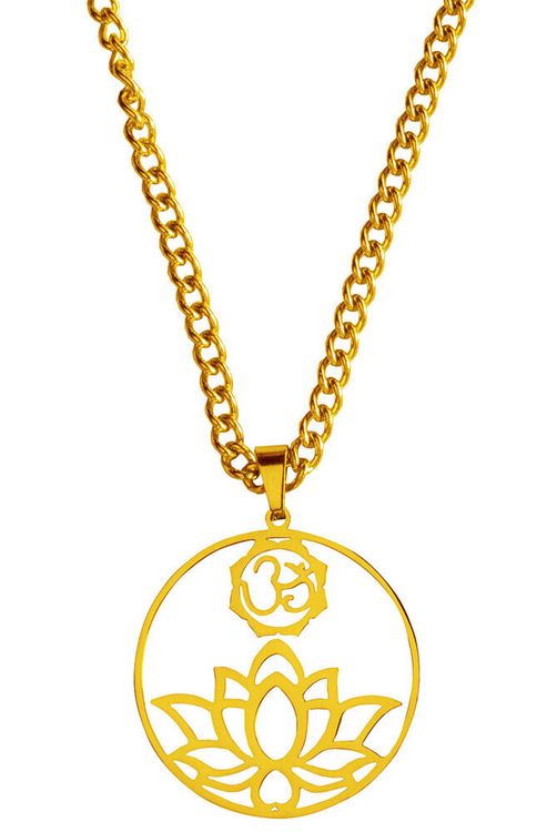 Produktbild: Halskette "Om Lotus" Edelstahl vergoldet