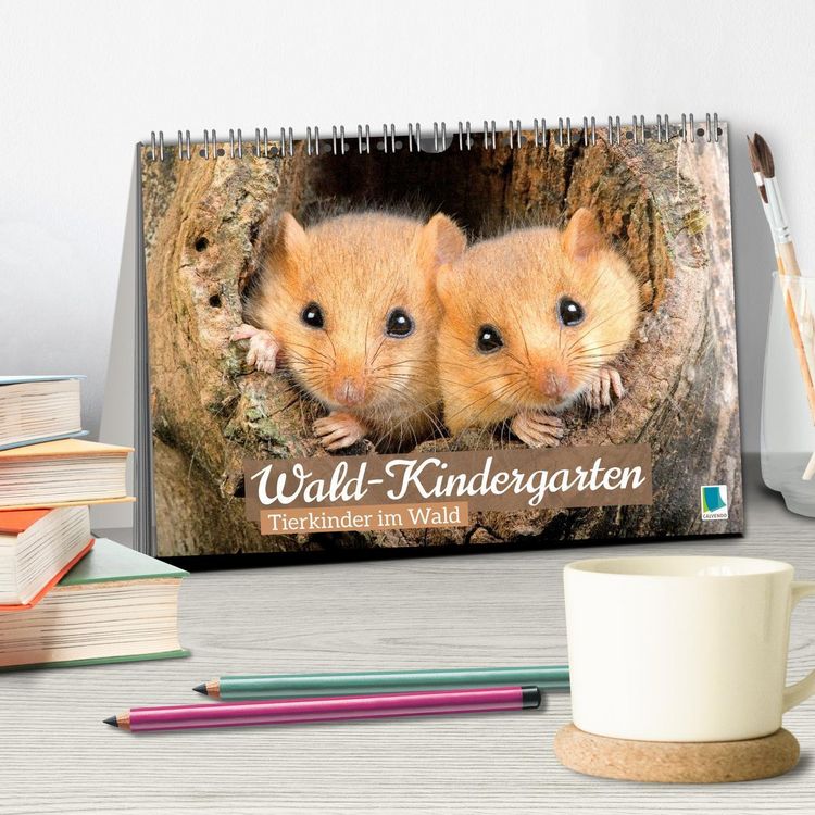 Produktbild: Wald-Kindergarten: Tierkinder im Wald (Tischkalender 2026 DIN A5 quer), CALVENDO Monatskalender